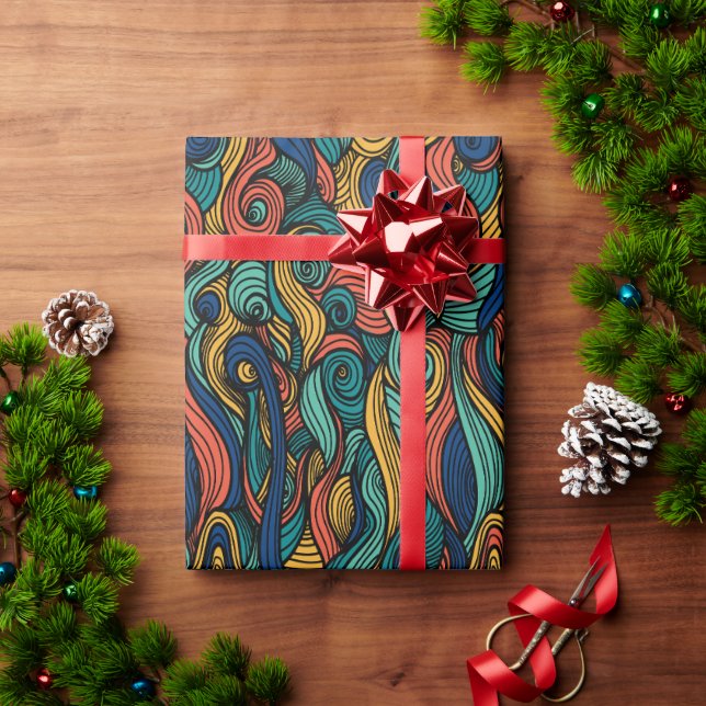 Papier Cadeau Paisley haché (Cadeau de vacances)
