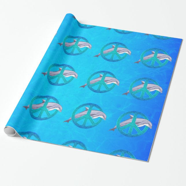 Papier Cadeau Paix de dauphin (Déroulé)