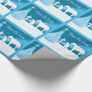Papier Cadeau Paix de prière de cowboy occidental de Noël sur