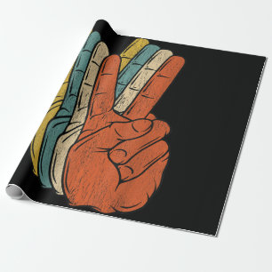 Papier Cadeau Paix Rétro Vintage Années 60 70 Hippie