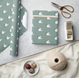Papier Cadeau Paix sur Terre Dotes Noël Fêtes de Noël PERSONNALI