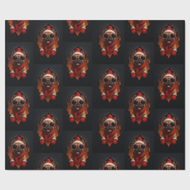 Papier Cadeau Pakpapier met Kersthond – Vrolijkheid in elke vouw (Couture)