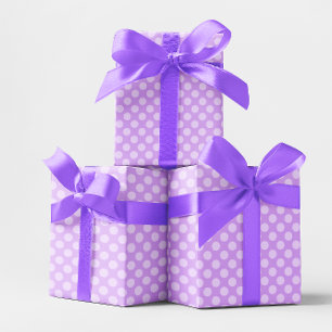 Papier Cadeau Pâle Lavande à pois