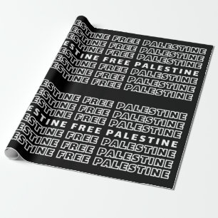 Papier Cadeau PALESTINE GRATUITE Répéter typographie de texte Co