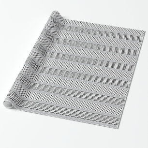 Papier Cadeau Palestinien noir et blanc Keffiyeh