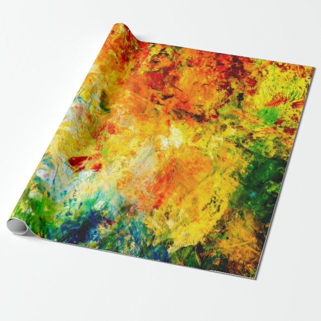 Papier Cadeau Palette Artiste Colorée (Déroulé)