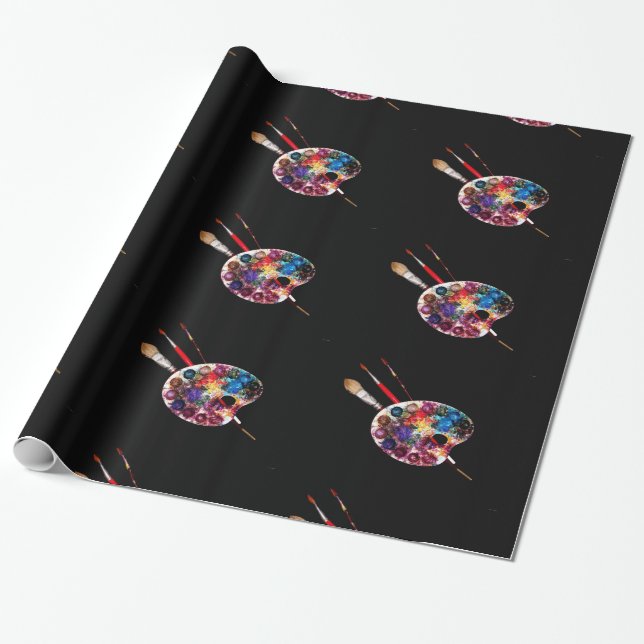 PAPIER CADEAU PALETTE DE COULEUR ARTISTE (Déroulé)