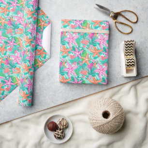 Papier Cadeau Palm Beach Tropical Ocean Starfish