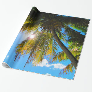 Papier Cadeau Palm Paradise Ciel Bleu Soleil
