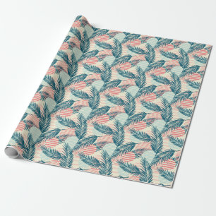 Papier Cadeau Palmiers exotiques, textures dessinées à la main
