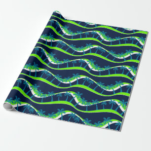 Papier Cadeau Palmiers sur des vagues