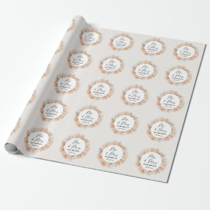 Papier Cadeau Pampa botanique moderne et rustique herbe Mr & Mrs