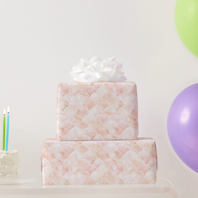 Papier Cadeau Pamplemousse Rougeur Rose Pêche Blanc Écailles Ann (Cadeaux de fête)