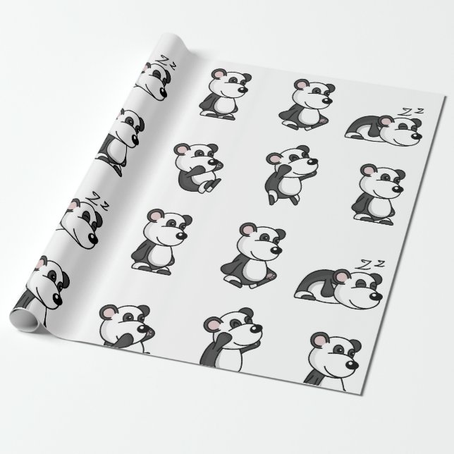 Papier Cadeau panda (Déroulé)
