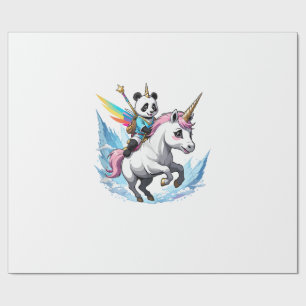 Papier Cadeau Panda Mignon Chevauchant Licorne Filles Femmes Enf