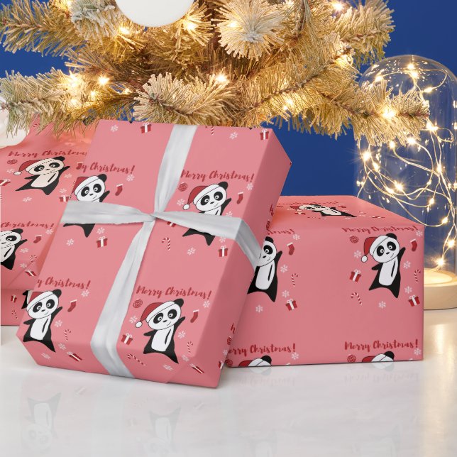 Papier Cadeau Panda Noël Neige Animaux d'hiver Pandas Wrappin (Vacances)