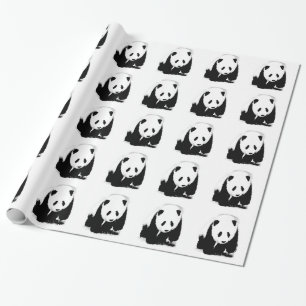 Papier Cadeau Panda noir et blanc