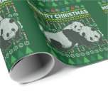 Papier Cadeau Panda Ugly Christmas Sweat Wildlife Series<br><div class="desc">Panda Wildlife Joyeux Noël Doux moche Style Papier d'enveloppement cadeau. Ajoutez les touches de finition au cadeau parfait en l'enveloppant dans ce papier d'emballage de la série de Panda. Modifiez la couleur arrière - plan à n'importe quelle couleur. Le cadeau parfait demande le papier d'emballage parfait.</div>
