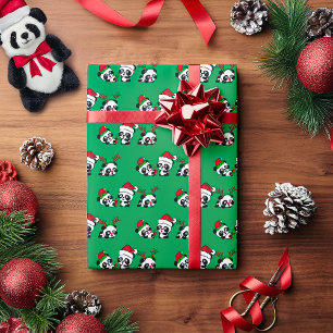 Papier Cadeau Pandas de Noël