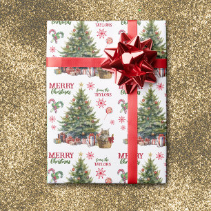 Papier Cadeau Panier de chaton Maine Coon sous l'arbre de Noël