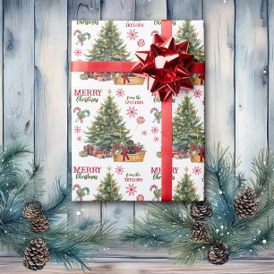 Papier Cadeau Panier de chiot Rottweiler sous l'arbre