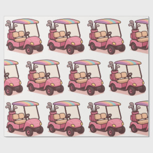 Papier Cadeau Panier de golf rose