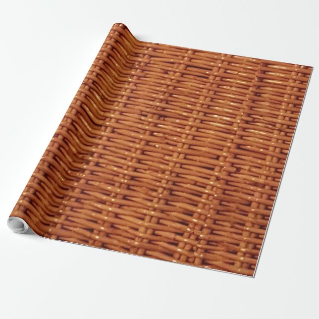 Papier Cadeau Panier de pique-nique en osier Brown rustique Styl (Déroulé)