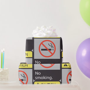 Papier Cadeau Panneau d'avertissement Interdiction de fumer
