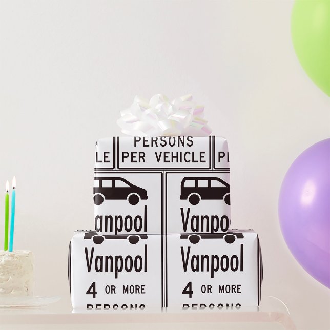 Papier Cadeau Panneau de covoiturage en van (Créateur téléchargé)
