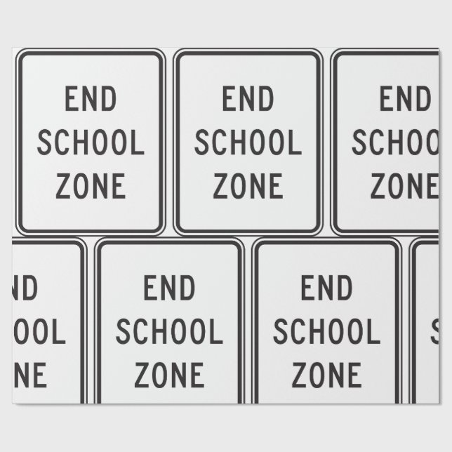 Papier Cadeau Panneau de fin de zone scolaire (Plat)