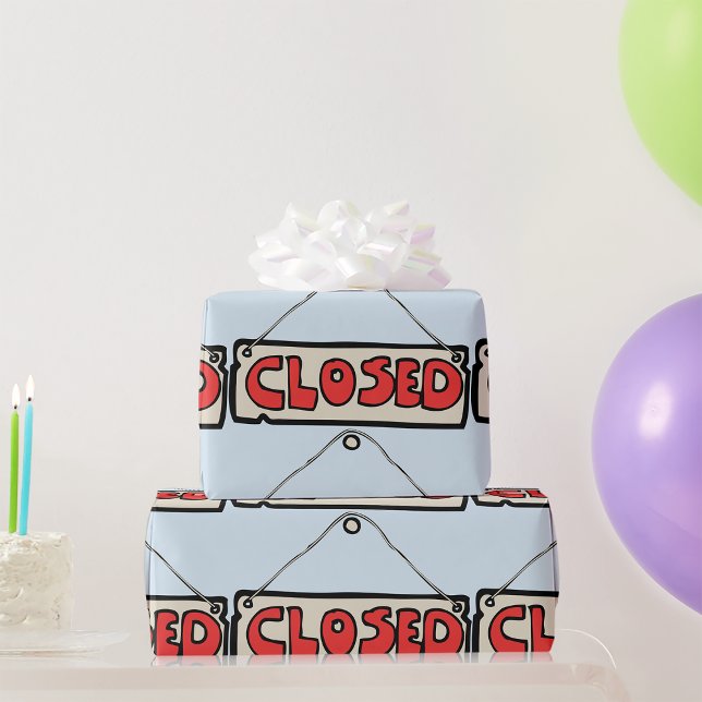 Papier Cadeau Panneau de porte d'entreprise fermée (Créateur téléchargé)