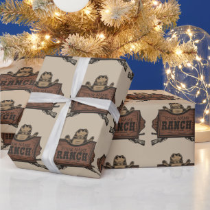 Papier Cadeau Panneau de ranch occidental avec pistolets de cow-