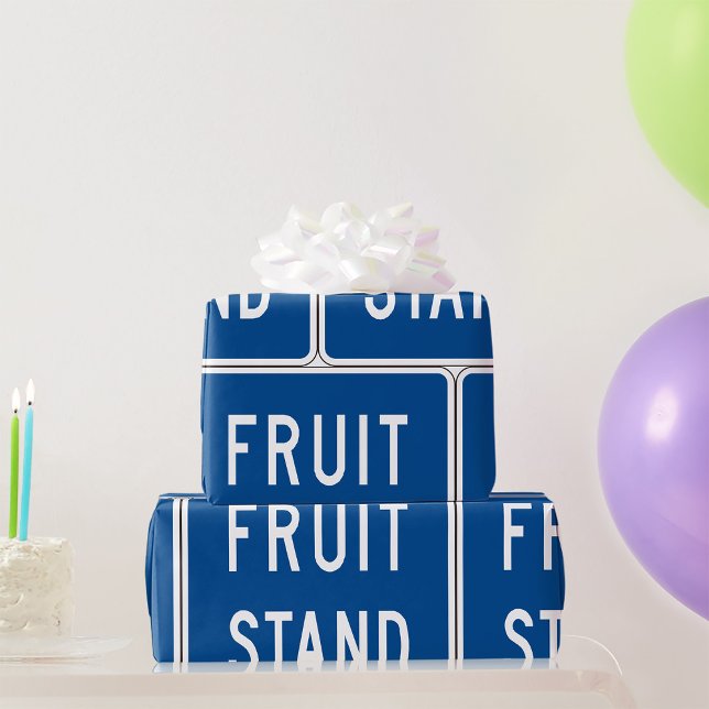 Papier Cadeau Panneau de route de stand de fruits (Créateur téléchargé)