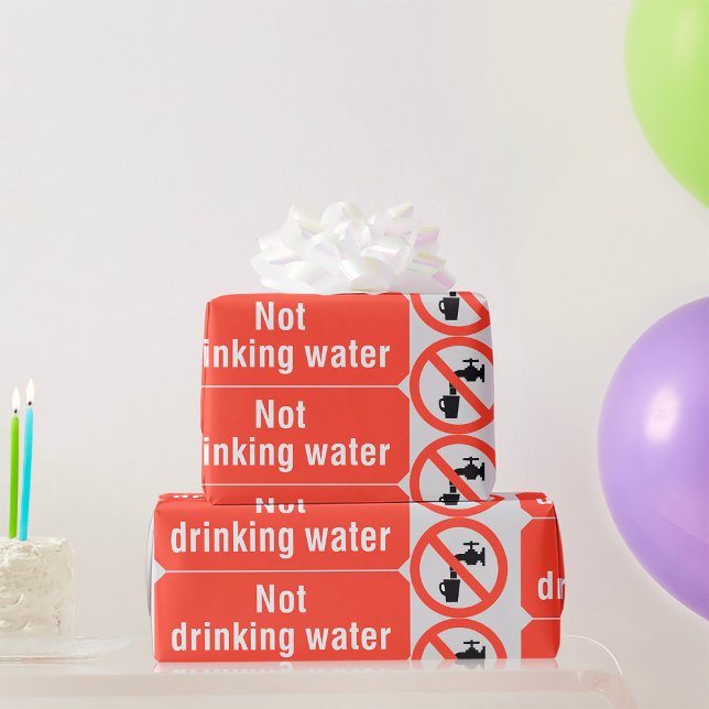 Papier Cadeau Panneau de sécurité pour eau non potable (Créateur téléchargé)