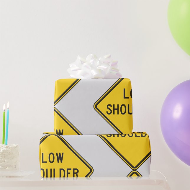 Papier Cadeau Panneau de signalisation à épaulement bas (Créateur téléchargé)
