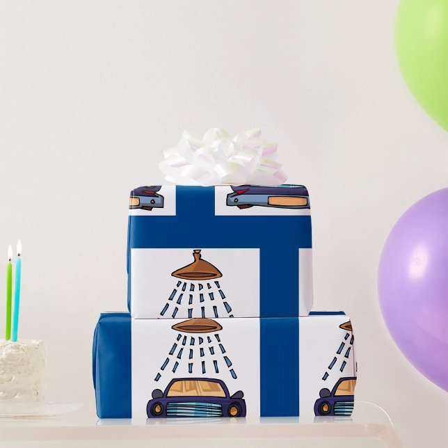 Papier Cadeau Panneau Lavage de voiture (Créateur téléchargé)