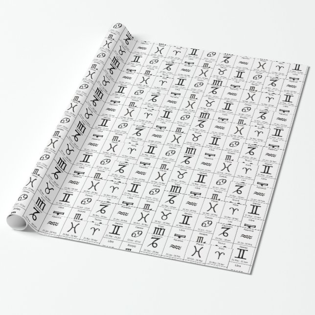 Papier Cadeau Panneau solaire Zodiac Calendrier Astrologie Thund (Déroulé)
