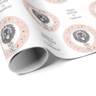 Papier Cadeau Panneau zio texte personnalisé Leo