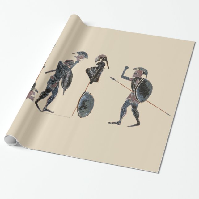 Papier Cadeau Panoplie - célébration de hoplites du grec ancien (Déroulé)