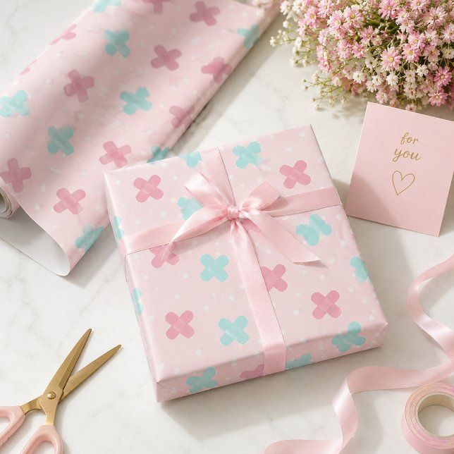 Papier Cadeau Pansements roses médicaux (Créateur téléchargé)