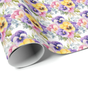 Papier Cadeau Pansies de printemps Pansy