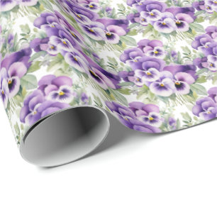 Papier Cadeau Pansies violettes Pansy