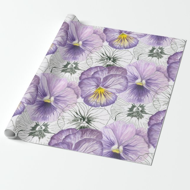 Papier Cadeau Pansy motif (Déroulé)