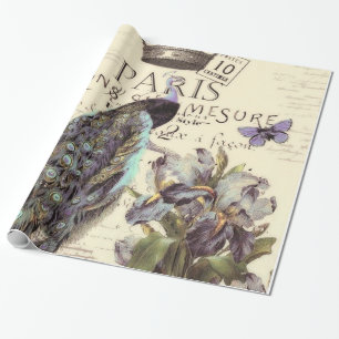 Papier cadeau paon Royal Paris
