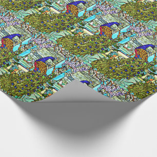 Papier Cadeau Paon vintage en verre souillé de Tiffany