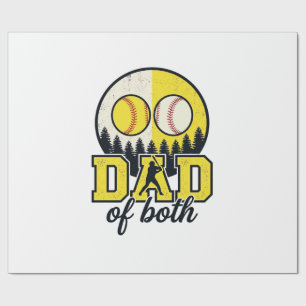 Papier Cadeau Papa Baseball Softball des Deux Conception Vectori