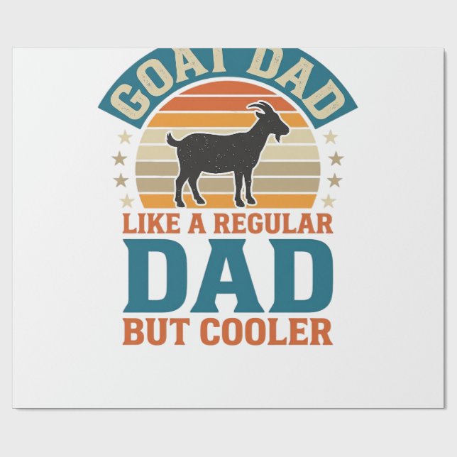 Papier Cadeau Papa Chèvre Comme un Papa Régulier Mais Plus Cool  (Plat)