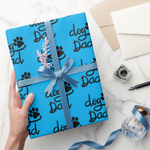 Papier Cadeau Papa Chien Empreinte de Patte de Chien Drôle