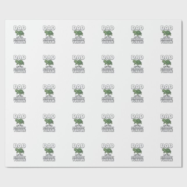 Papier Cadeau Papa de la tortue d'anniversaire Conception drôle  (Plat)