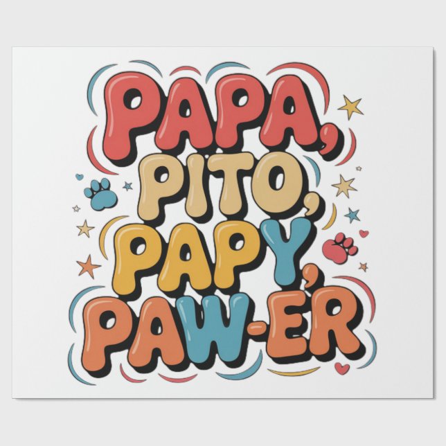 Papier Cadeau Papa Pito Pappy Pawer (Plat)